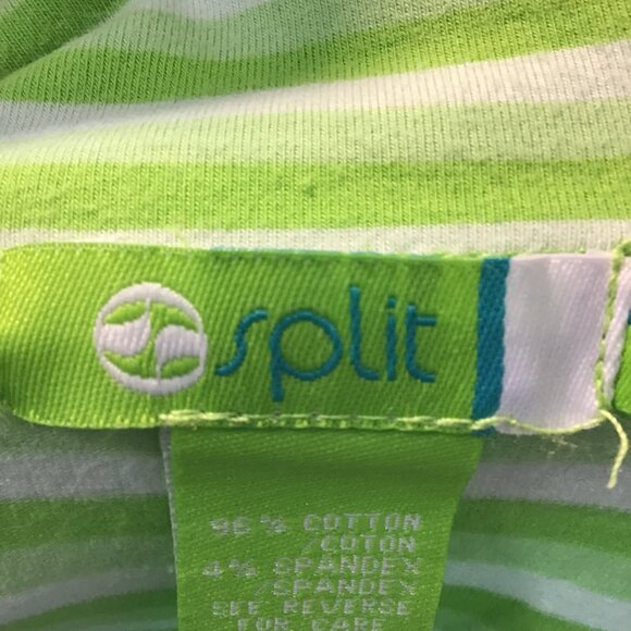 Split Strapless Striped Mini Dress With Ruffled Hem Size L - Picture 8 of 11